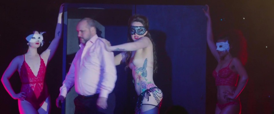 Lady Wild Flower in a short skirt breasts